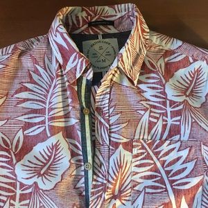 Hawaiian shirt Native Code M red white floral